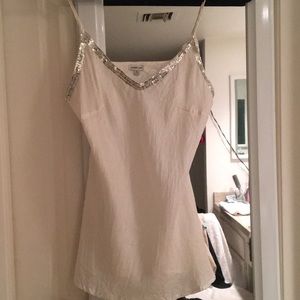 Chan Luu white silk camisole